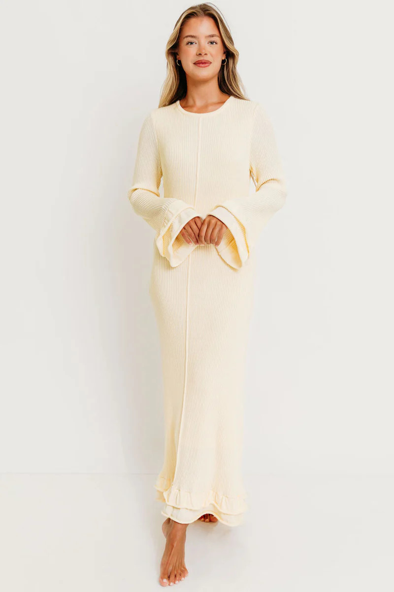 Arlet Maxi Dress in Ivory - Bump Friendly | Worth Collective