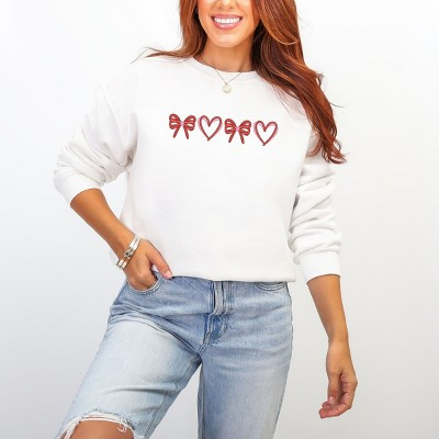 Embroidered Hearts And Bows - Women's Graphic Sweatshirt | Target