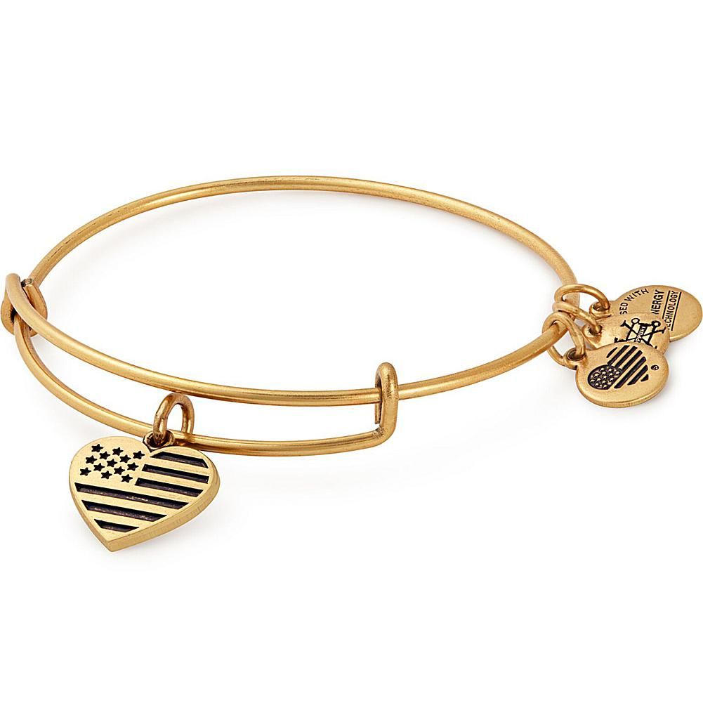 Alex & Ani Alex and Ani ""Heart Flag ""Adjustable Wire Bangle Charm Bracelet | HSN