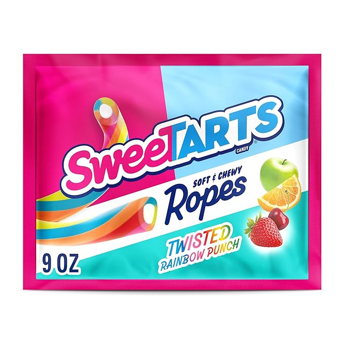 SweeTARTS Ropes, Candy, Twisted Rainbow Punch, Soft and Chewy, 9 oz | Amazon (US)