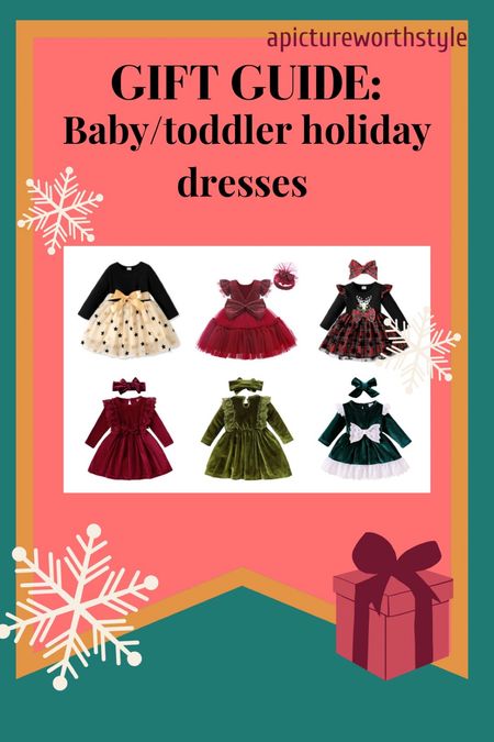Baby toddler holiday dresses.
All under $30!!
Holiday dress, velvet dress, fancy dress, baby outfits, baby girl outfits, Christmas dress. 

#LTKHoliday #LTKunder50 #LTKbaby