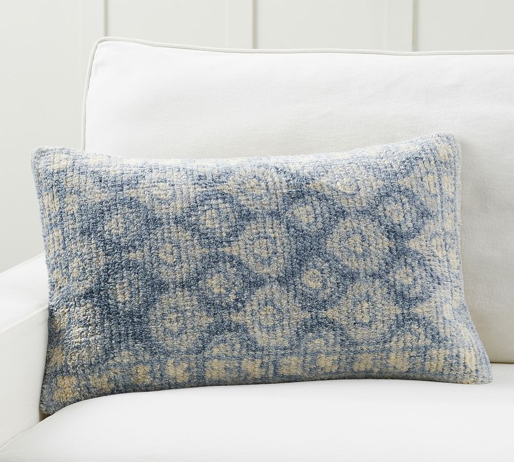 Corrin Printed Lumbar Pillow Cover, 16 x 26"", Blue Multi | Pottery Barn (US)