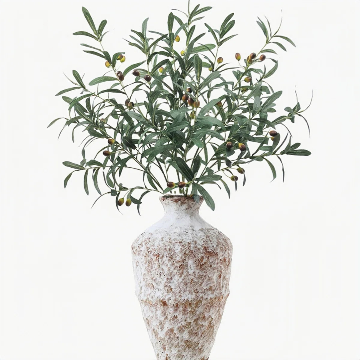 Artificial Olive Branches 3 Pack \u2013 27.6" Faux Olive Tree Stems for Vase Fillers, Wedding Cen... | Wayfair North America