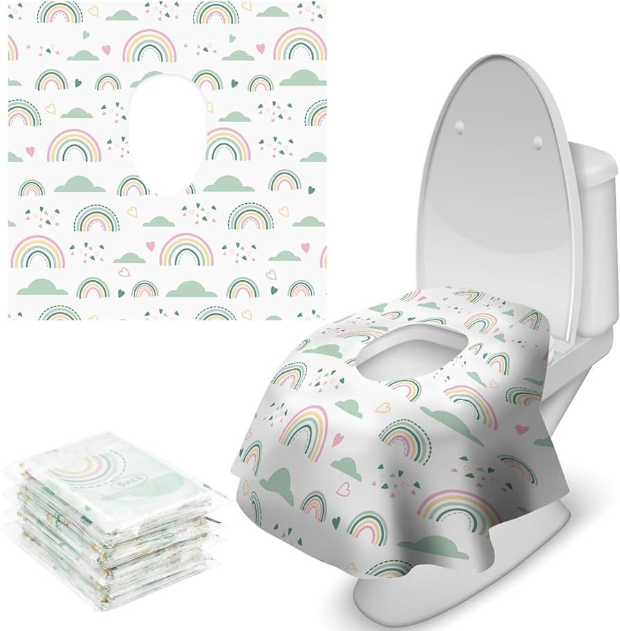 Toilet Seat Covers Disposable, 20 Pcs Extra Large Waterproof Toilet Cover for Toddlers & Adults, ... | Amazon (US)