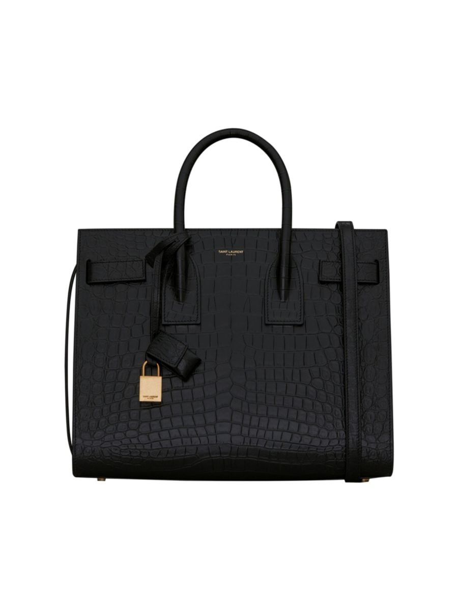 Small Sac De Jour Top Handle Bag In Matte Embossed Crocodile Leather | Saks Fifth Avenue