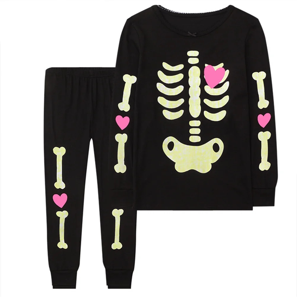 Esho Boys Girls Brother and Sister Halloween Outfits Family Matching Glowing Skeleton Pajamas Set... | Walmart (US)
