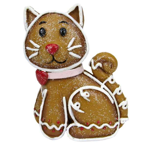 Gingerbread Cat Table Decor, 4.5" | At Home