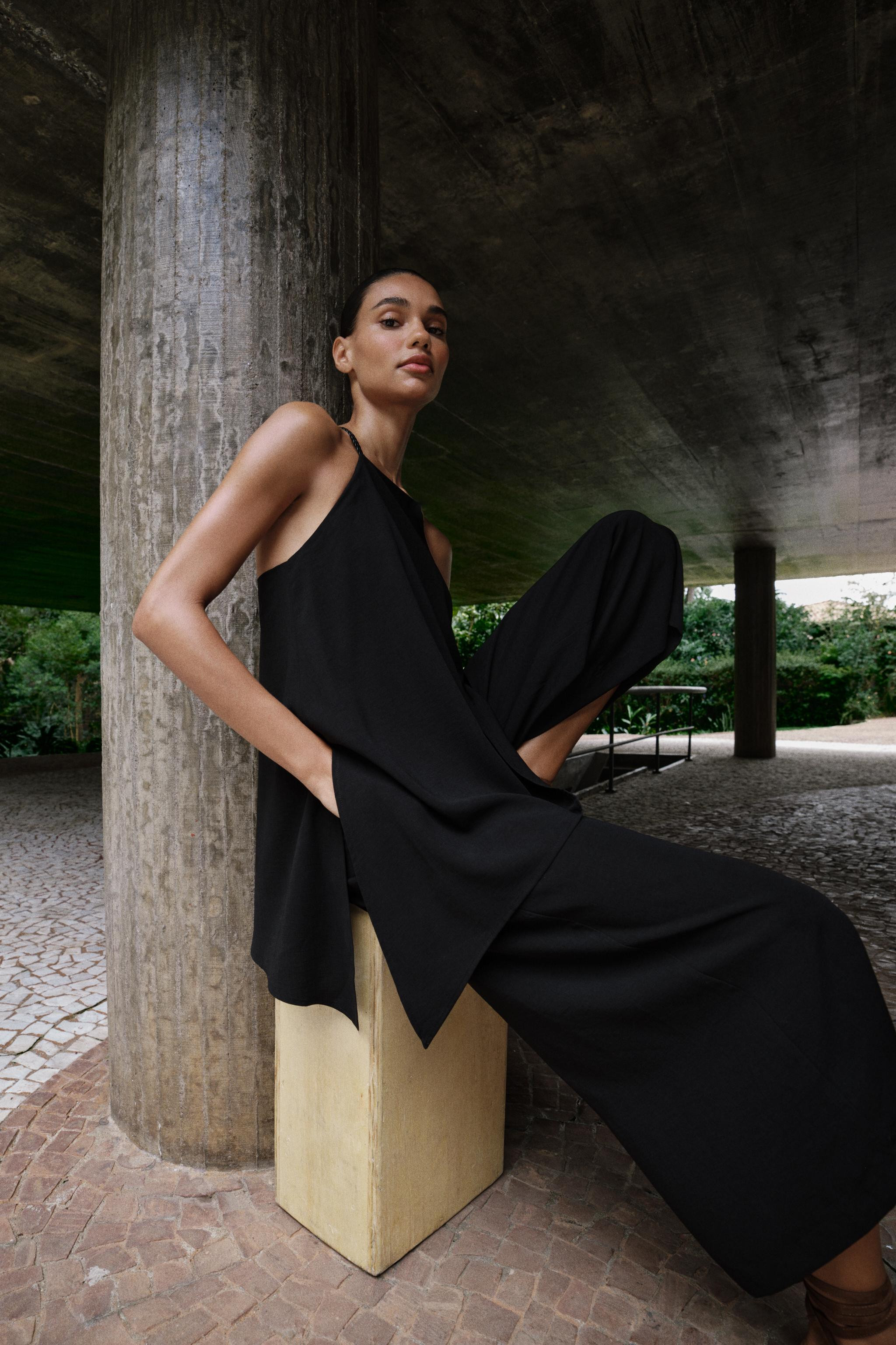 DOUBLE LAYER BRAIDED STRAP JUMPSUIT | Zara US