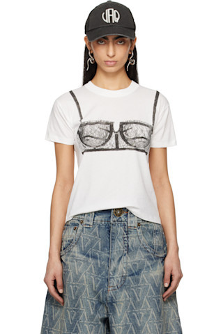 VAQUERA - White Bra T-shirt | SSENSE