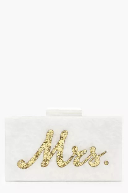 Premium Mrs. Box Clutch Bag & Chain | Boohoo.com (UK & IE)