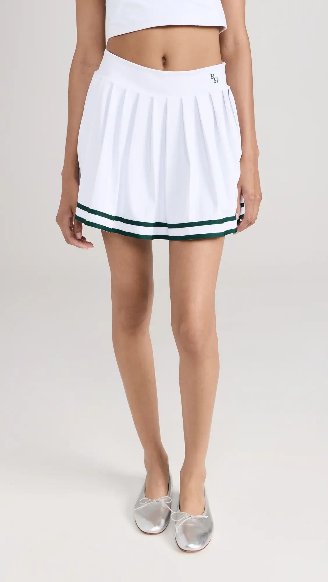 Recreational Habits Natasha Tennis Skirt with Green Piping | Shopbop | Shopbop