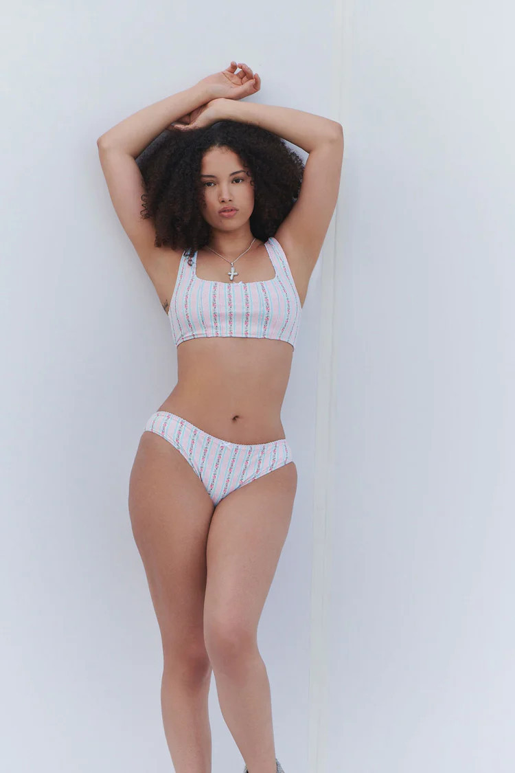 Shea Floral Full Coverage Bikini Bottom - French Holiday | Frankies Bikinis