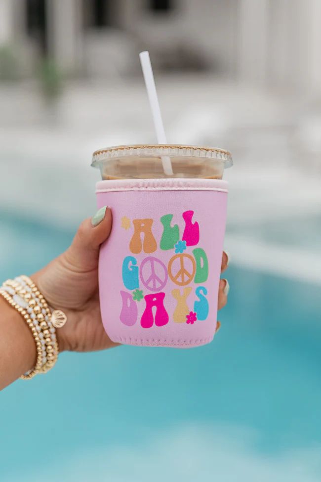 All Good Days Iced Coffee Drink Sleeve | Pink Lily