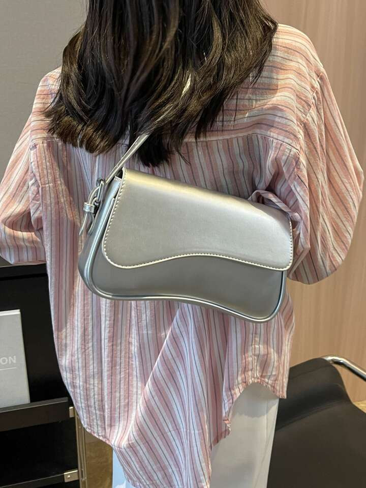 Metallic Flap Novelty Bag | SHEIN