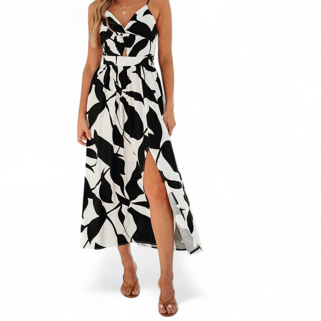 Cupshe Women's Festival Dress - Black/White - M | Depop US
