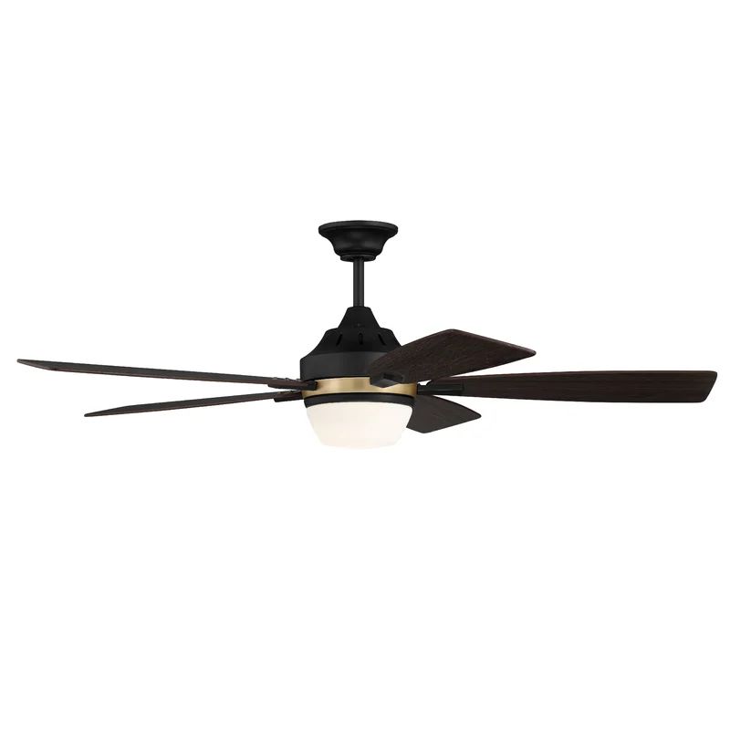 52" Lauriana 5 - Blade LED Standard Ceiling Fan with Light Kit Included | Wayfair Professional