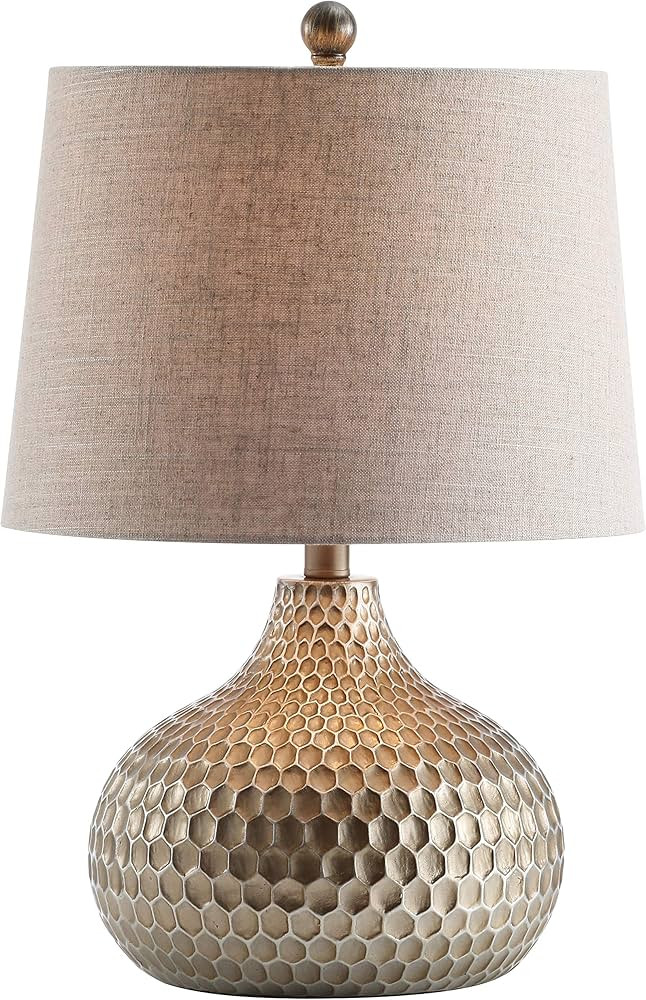 JONATHAN Y 22" Antique Brown Honeycomb Resin Table Lamp, Contemporary Teardrop Textured Base with... | Amazon (US)