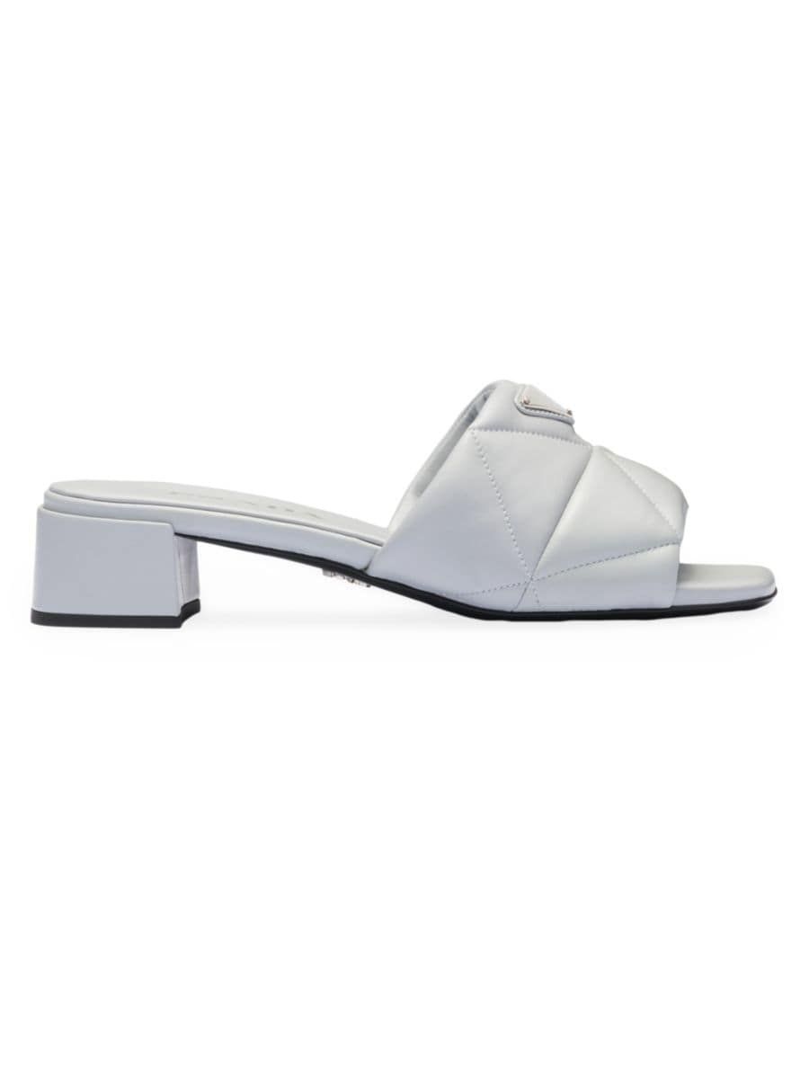 Quilted Nappa Leather Slides | Saks Fifth Avenue