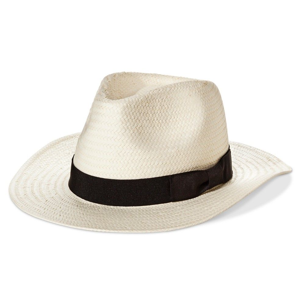 Men's Panama Like Safari Floppy Hats - Ivory M/L, Black White | Target