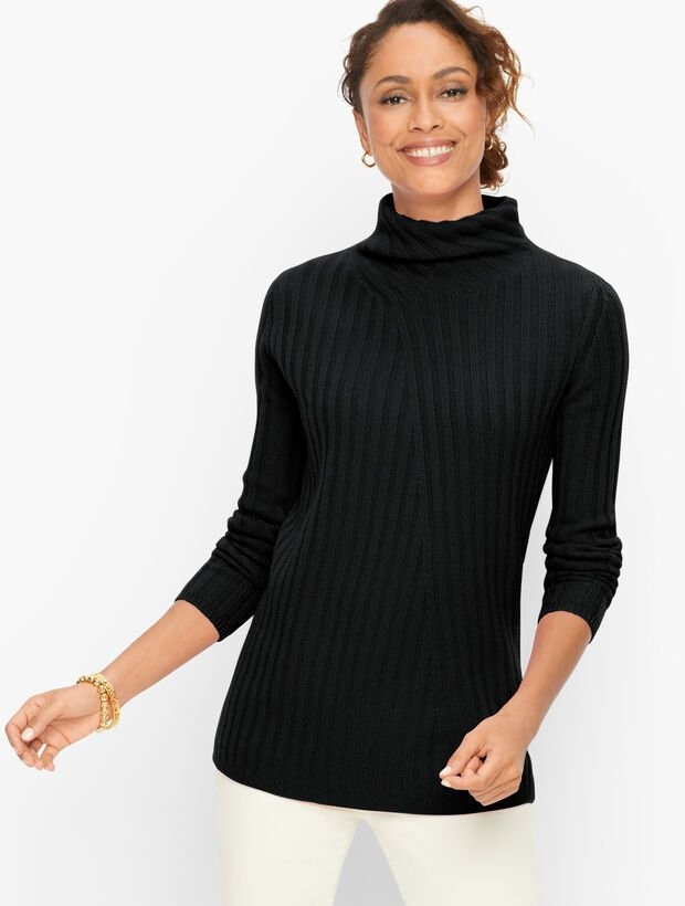 Ribbed Cashmere Turtleneck Sweater | Talbots
