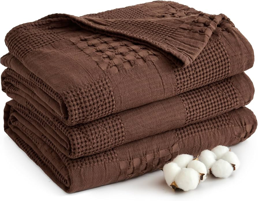Carriediosa 100% Cotton Waffle Weave Throw Blanket 50x60 for Hot Sleepers | Amazon (US)