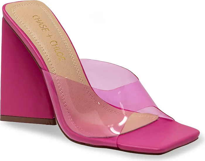 CHASE AND CHLOE Natalia Clear Strap Mule Sandal | Nordstromrack | Nordstrom Rack