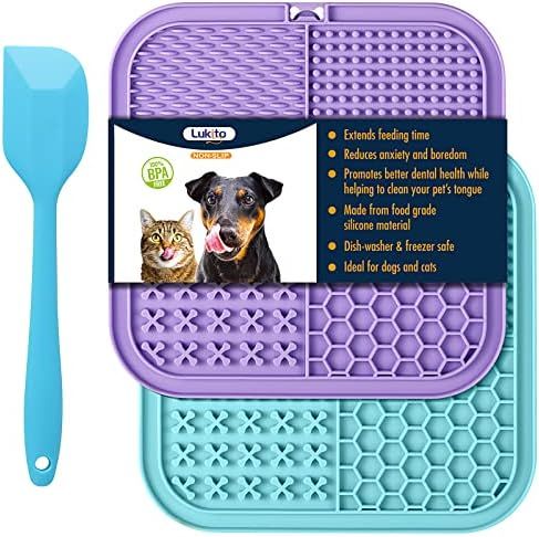 LUKITO Licking Mat for Dogs & Cats 2 Pack with Suction Cups, Dog Peanut Butter Lick Pads for Bore... | Amazon (US)