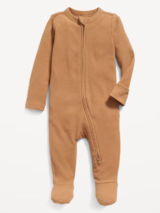Unisex Sleep &amp; Play 2-Way-Zip Footed One-Piece for Baby | Old Navy (US)