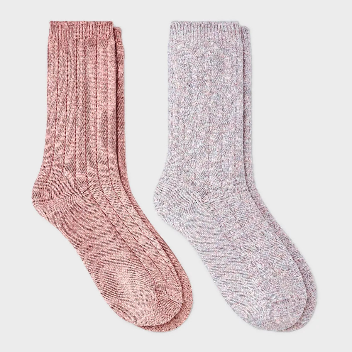 Women's Brushed Terry Lined 2pk Cozy Crew Socks - Auden™ 4-10 | Target
