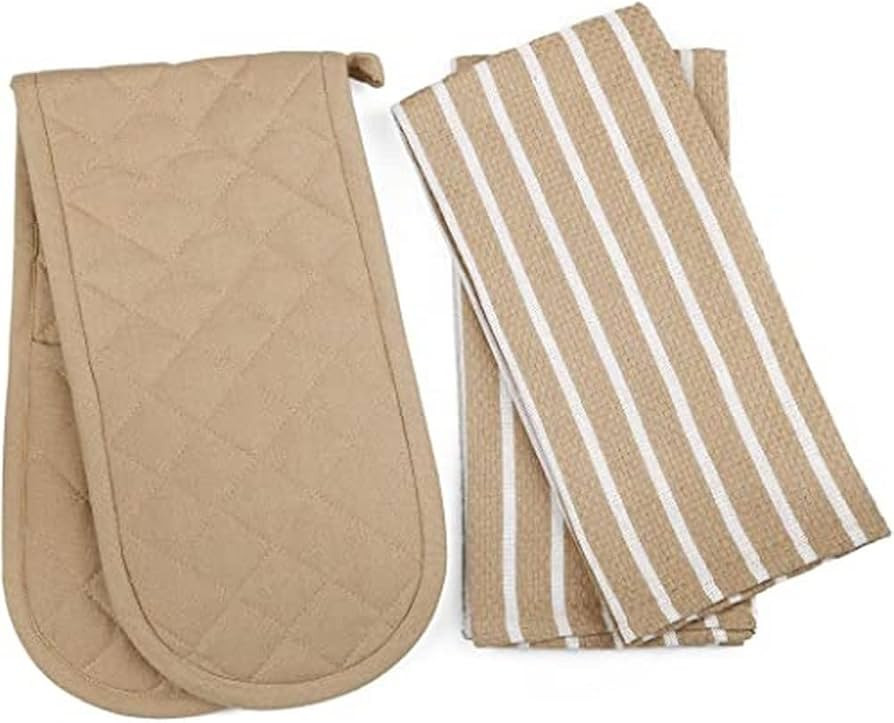 Penguin Home® - 3 Piece Oven Glove & Tea Towel Set - 100% Cotton Stylish Design & Colour - Soft,... | Amazon (UK)