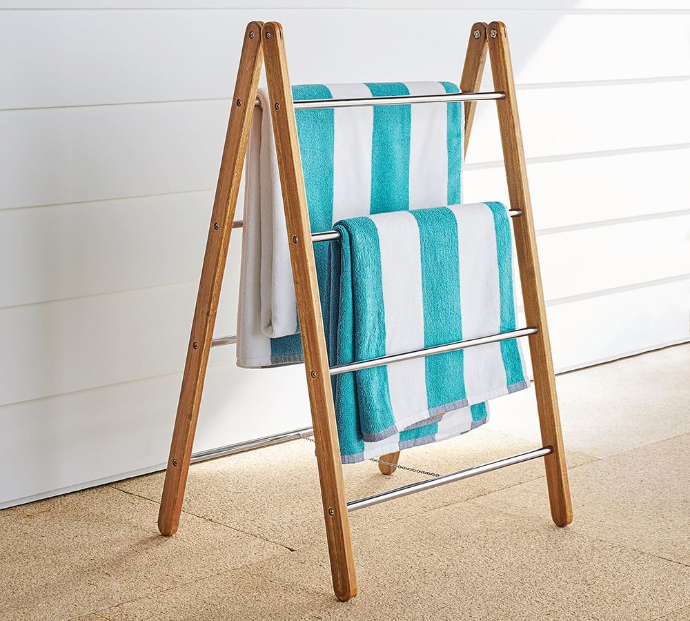 Outdoor Shower Collapsible Towel Rack | Pottery Barn (US)