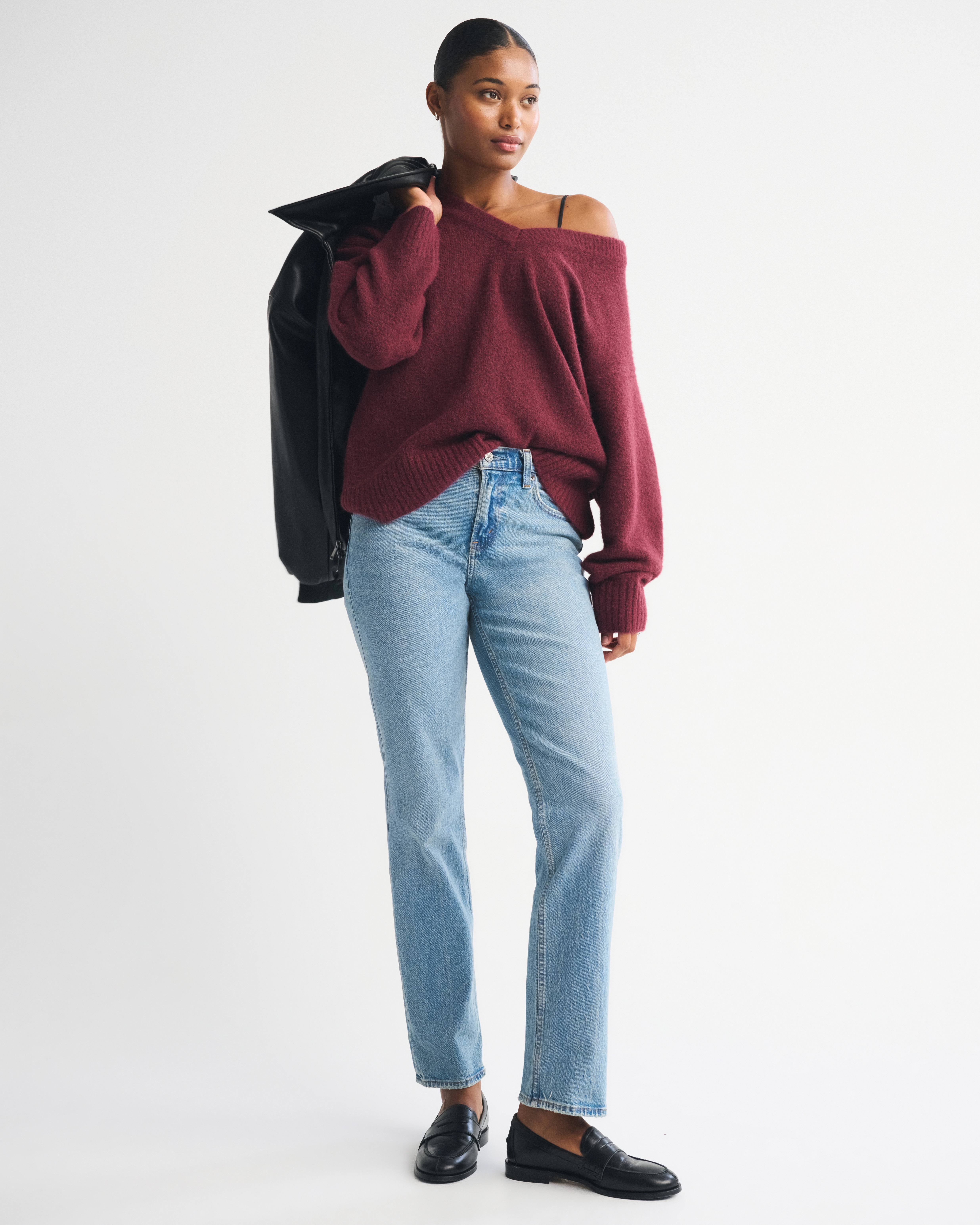 Curve Love Mid Rise 90s Straight Jean | Abercrombie & Fitch (US)