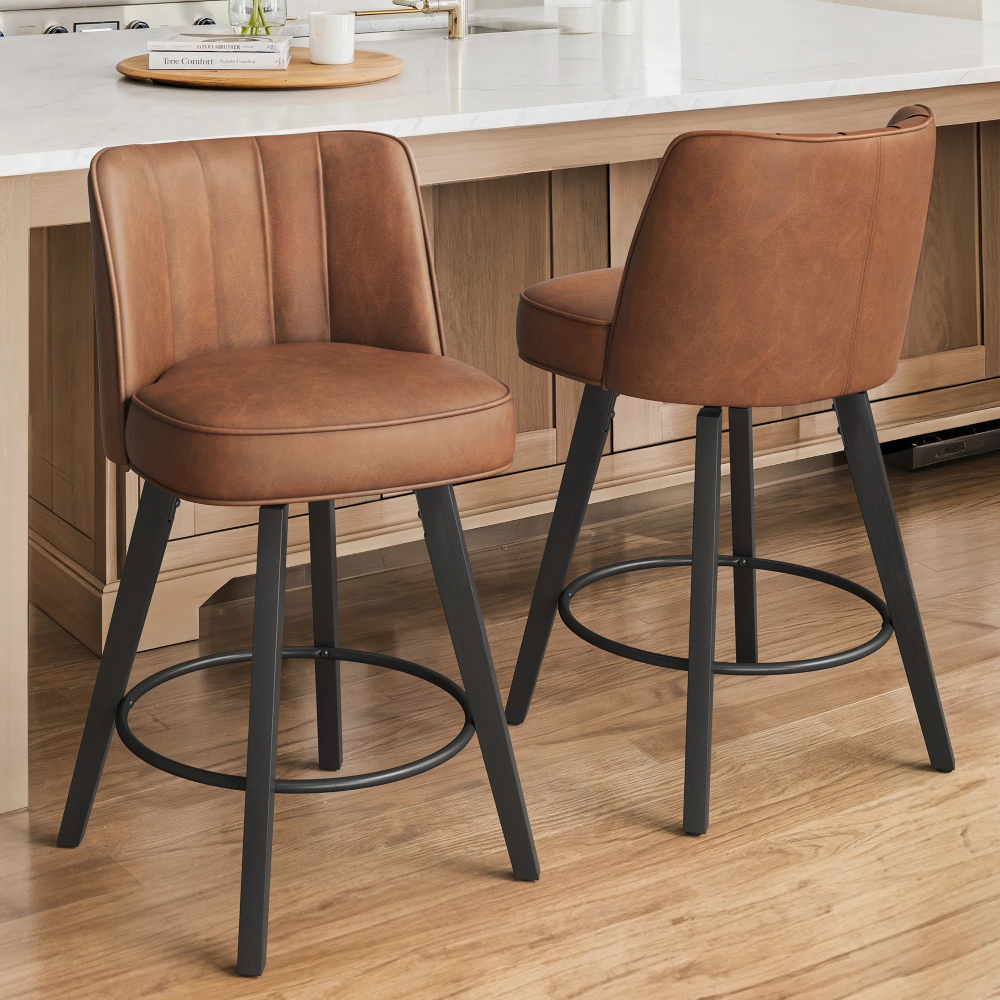 Paul Swivel 26'' Counter Stool (Set of 2) | Wayfair North America