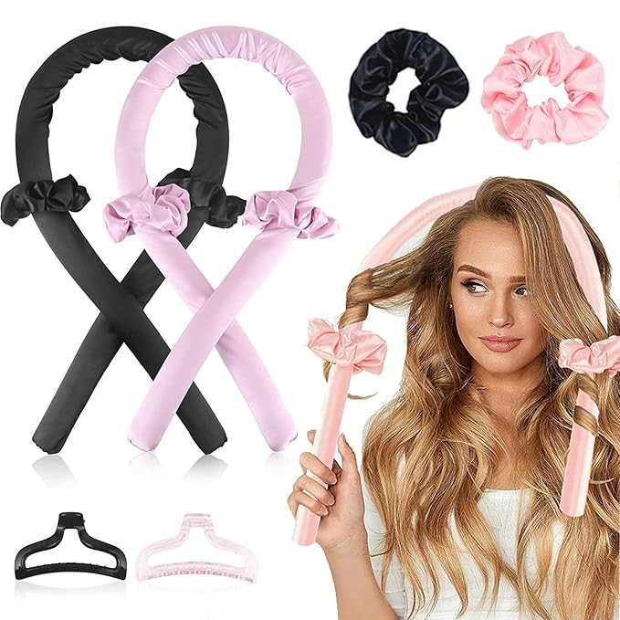 2 Pack Heatless Hair Curler Heatless Curls Headband - Heatless Curling Rod Headband, No Heat Curl... | Amazon (US)