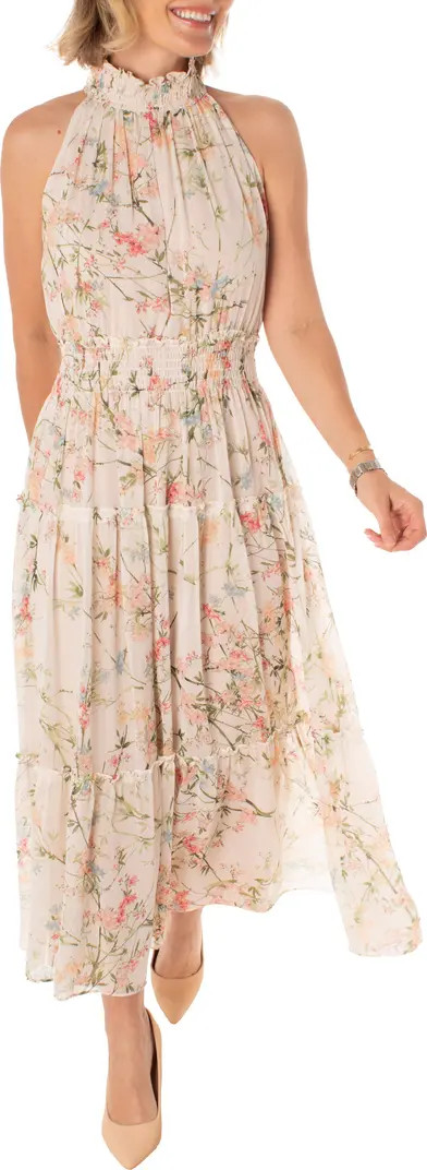 Floral Smocked Chiffon Maxi Dress | Nordstrom Rack