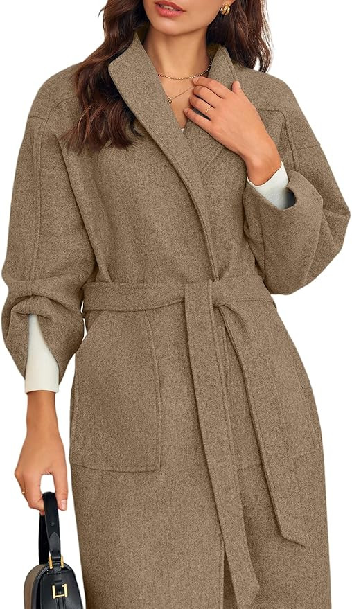 Cicy Bell Womens Long Pea Coats Oversized Wrap Wool Blend Trench Coats Winter Open Front Cardigan... | Amazon (US)