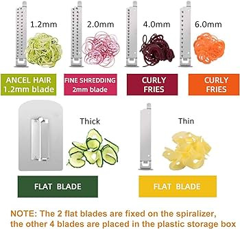 WellToBe 6-Blade Vegetable Spiralizer Spiral Slicer Veggie Pasta Spaghetti Maker for Healthy Low ... | Amazon (US)