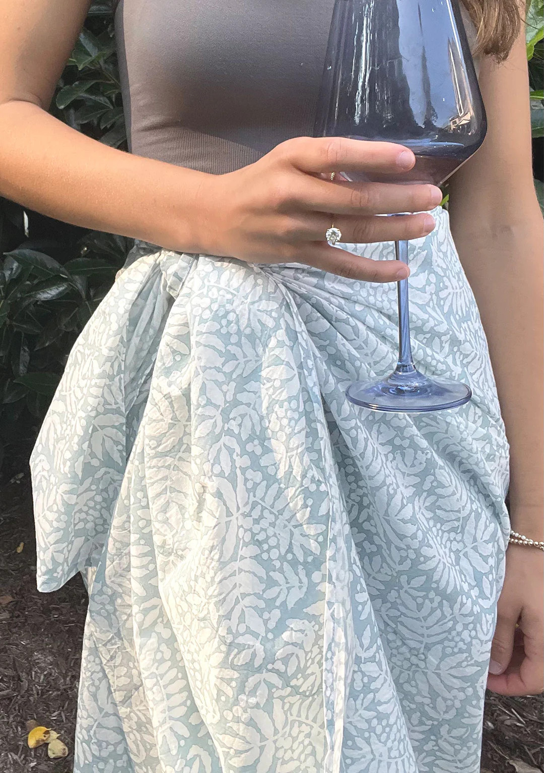 Gathered Garden Pareo in Aquamarine | Christina Dickson Home