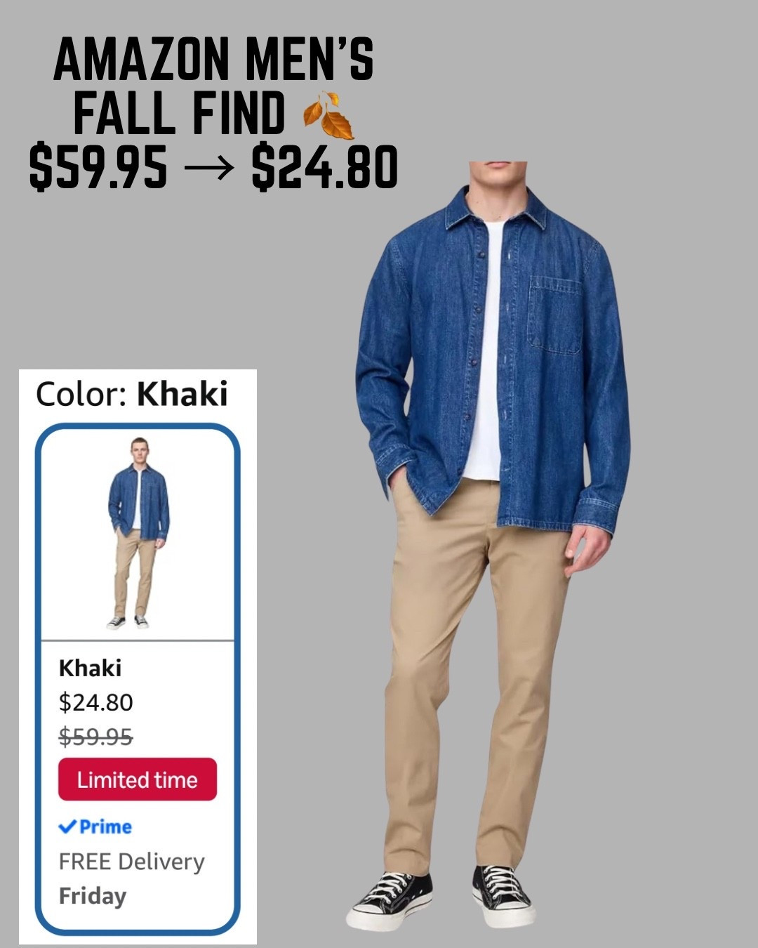 🍂 MEN’S FALL FIND ON AMAZON!

This denim shirt is marked down from $59.95 to $24.80! 👀

Such an easy fall layering piece with jeans, khakis or chinos.

Follow me for more affordable fashion finds! ❤️

#CommissionsEarned #AmazonFashion #AmazonFinds #MensStyle #FallFashion