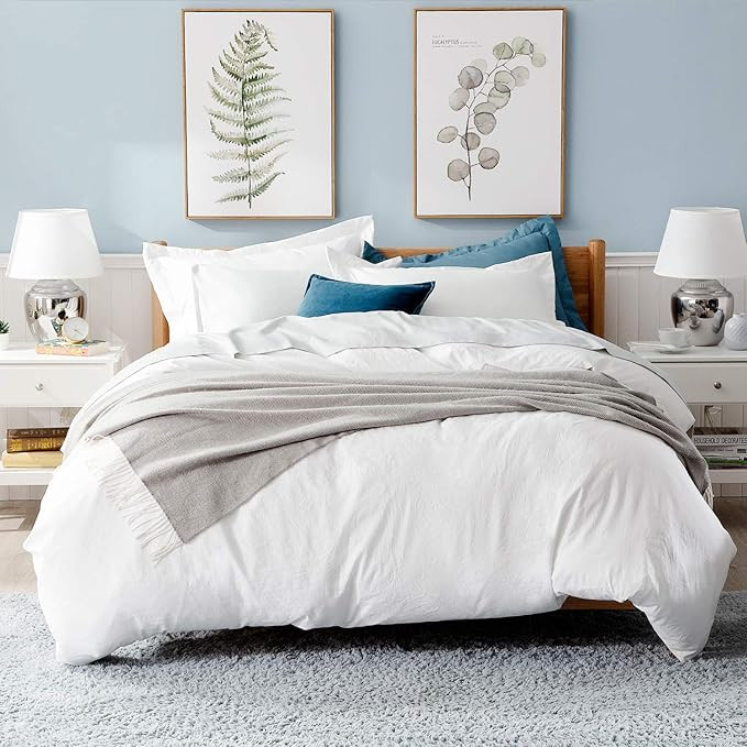 Bedsure White Duvet Covers Queen Size Set 90x90 Full Queen Size with Zipper Closure, Ultra Soft C... | Amazon (US)