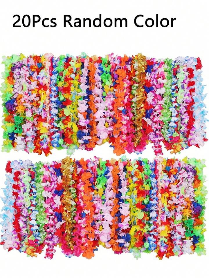 20Pcs Hawaiian Leis Necklace, Hawaii Garland Necklace, Tropical Hawaii Flower Theme Party Favors,... | SHEIN