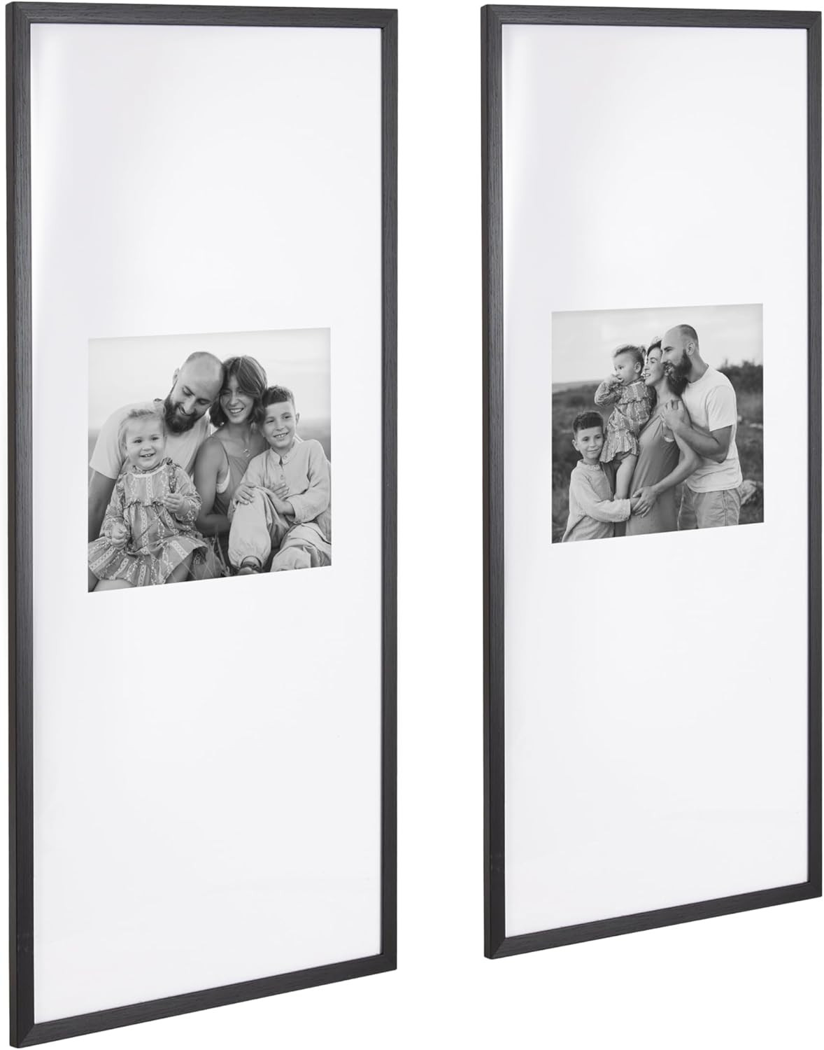 Kate and Laurel Gallery Rectangular Panel Picture Frame Set of 2, 14 x 30 matted to 8 x 10, Black... | Amazon (US)