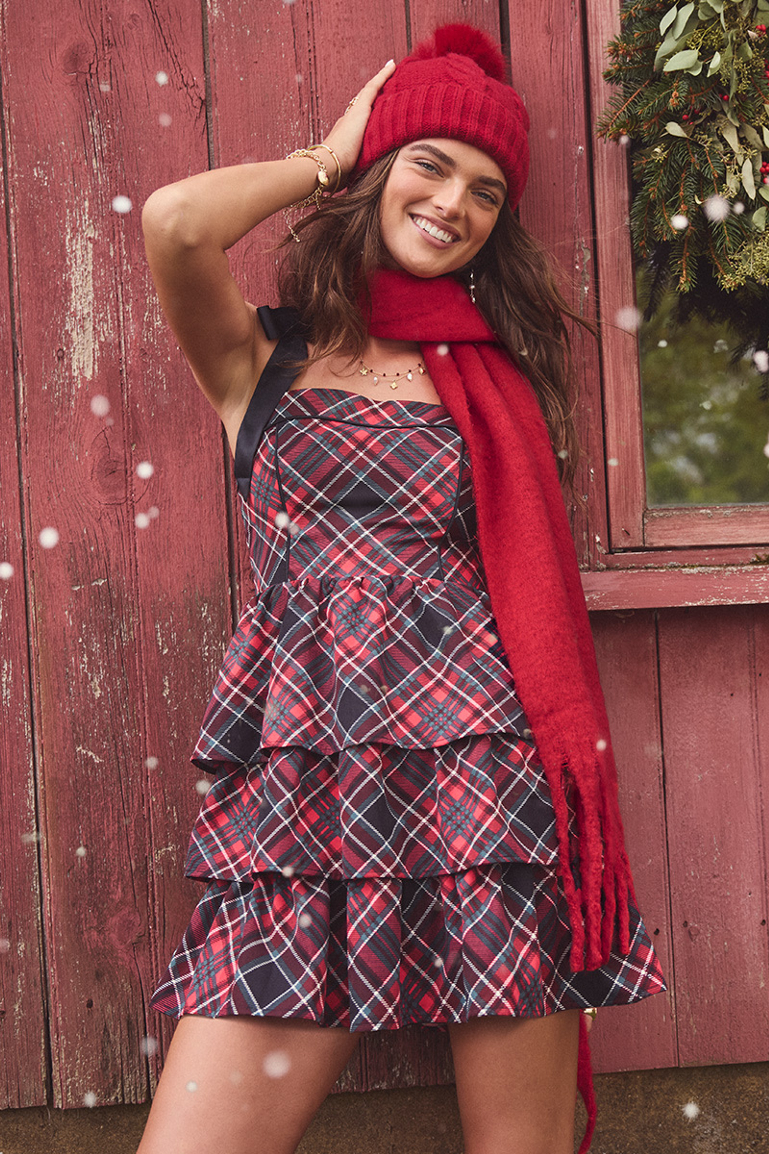 Charlotte Plaid Tiered Mini Dress | Francesca's