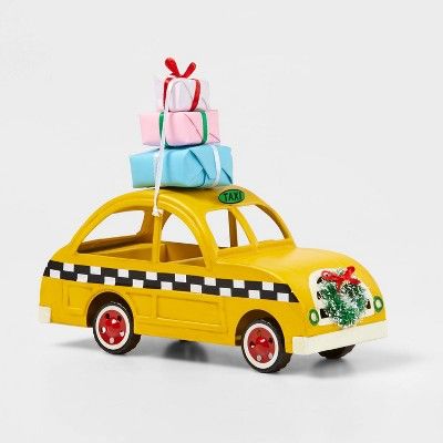 Small Taxi Car with Presents on Top Decorative Figurine - Wondershop&#8482; | Target