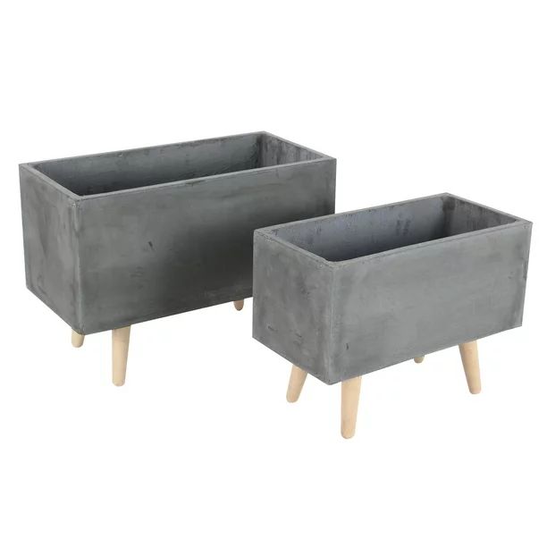 CosmoLiving by Cosmopolitan Clay Planter, Dark Grey, Set of 2 | Walmart (US)