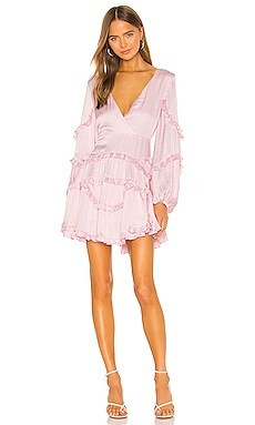 Bardot Nala Frill Dress in Pink Rose from Revolve.com | Revolve Clothing (Global)