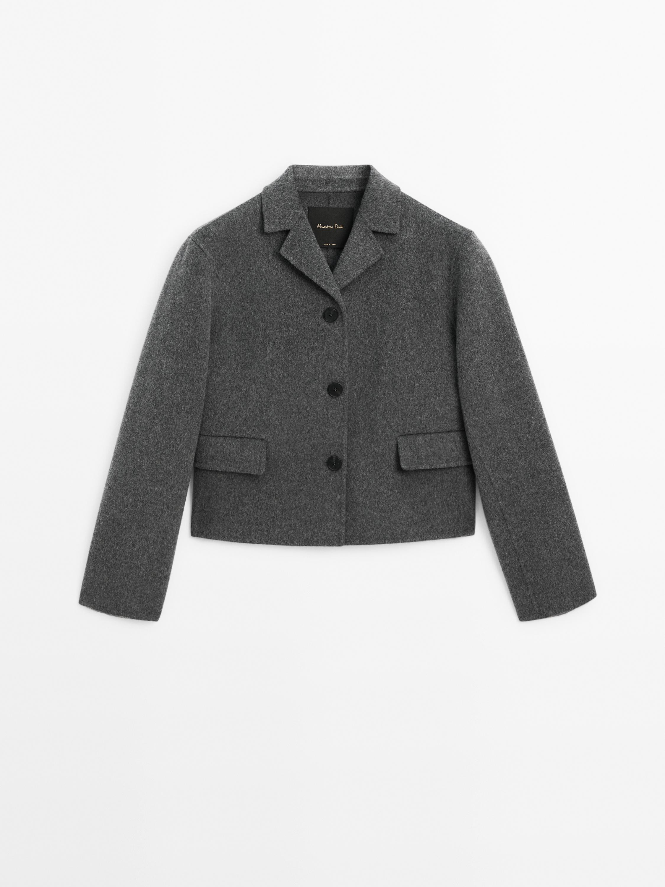 Short wool blend coat with pockets | Massimo Dutti US