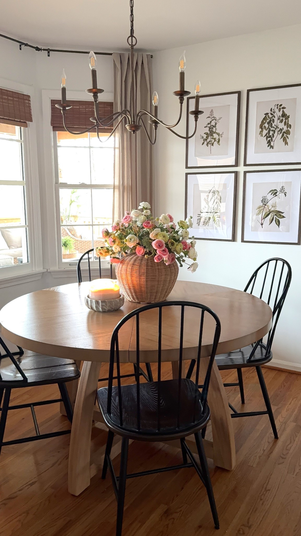 Spring floral centerpiece in my breakfast book. 
My exact stems are at least 5-6 years old and from Hobby Lobby- but I found some that look almost identical and come in sets of 5 and 7 color options 

*my woven vase is from At Home

#LTKfindsunder50 #LTKhome #LTKSeasonal