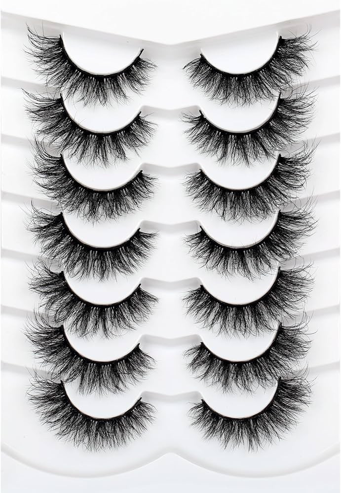 Pooplunch Cat Eye Lashes False Eyelashes Volume Thick Crossed 16MM Wispy Curly Fluttery Faux Mink... | Amazon (US)