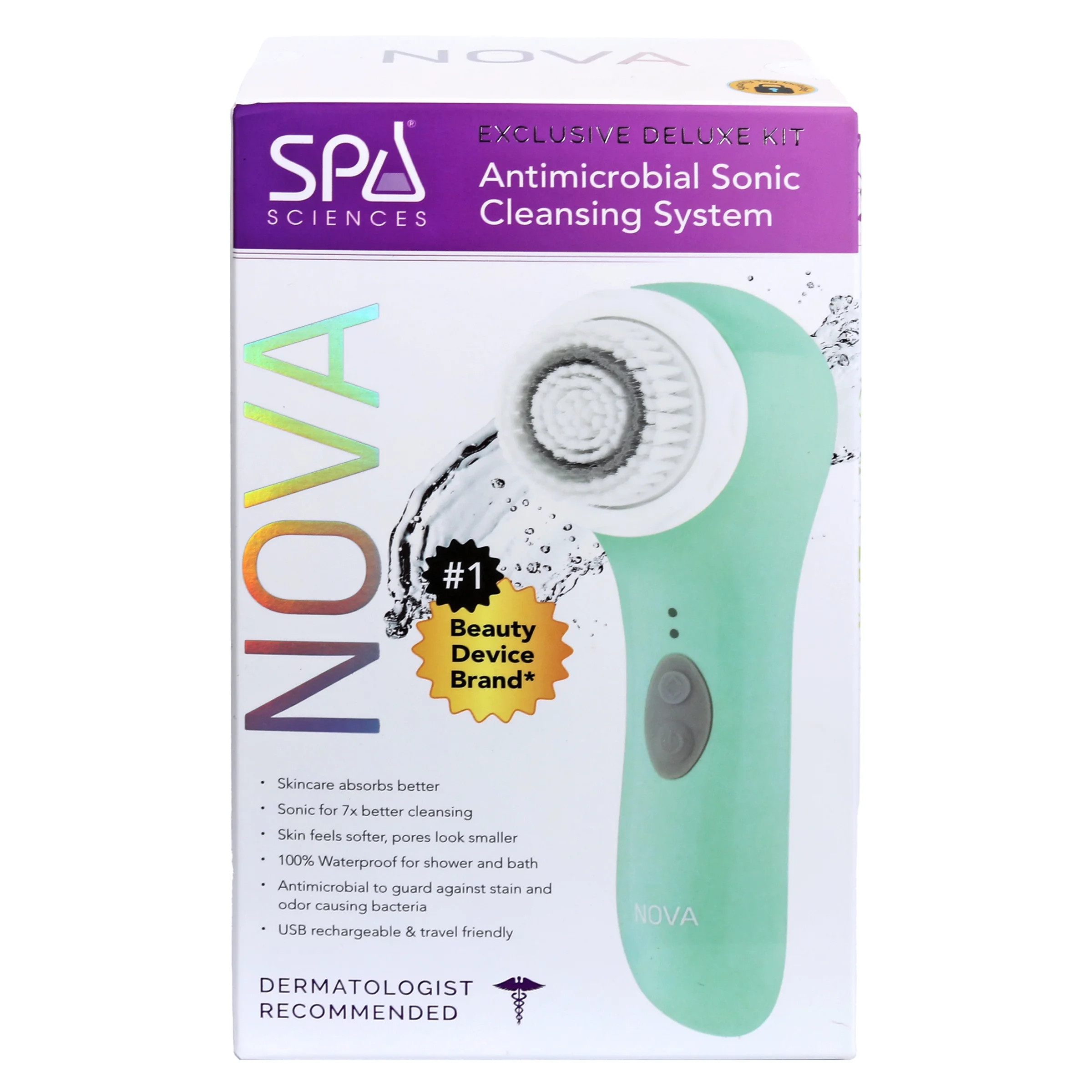 Spa Sciences NOVA: Sonic Facial Cleansing, Exfoliating, Serum Infuser Device with Antimicrobial B... | Walmart (US)